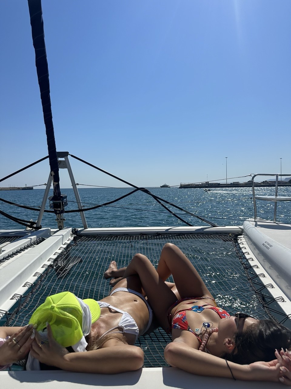 Catamaran day on the water during the Crete retreat
